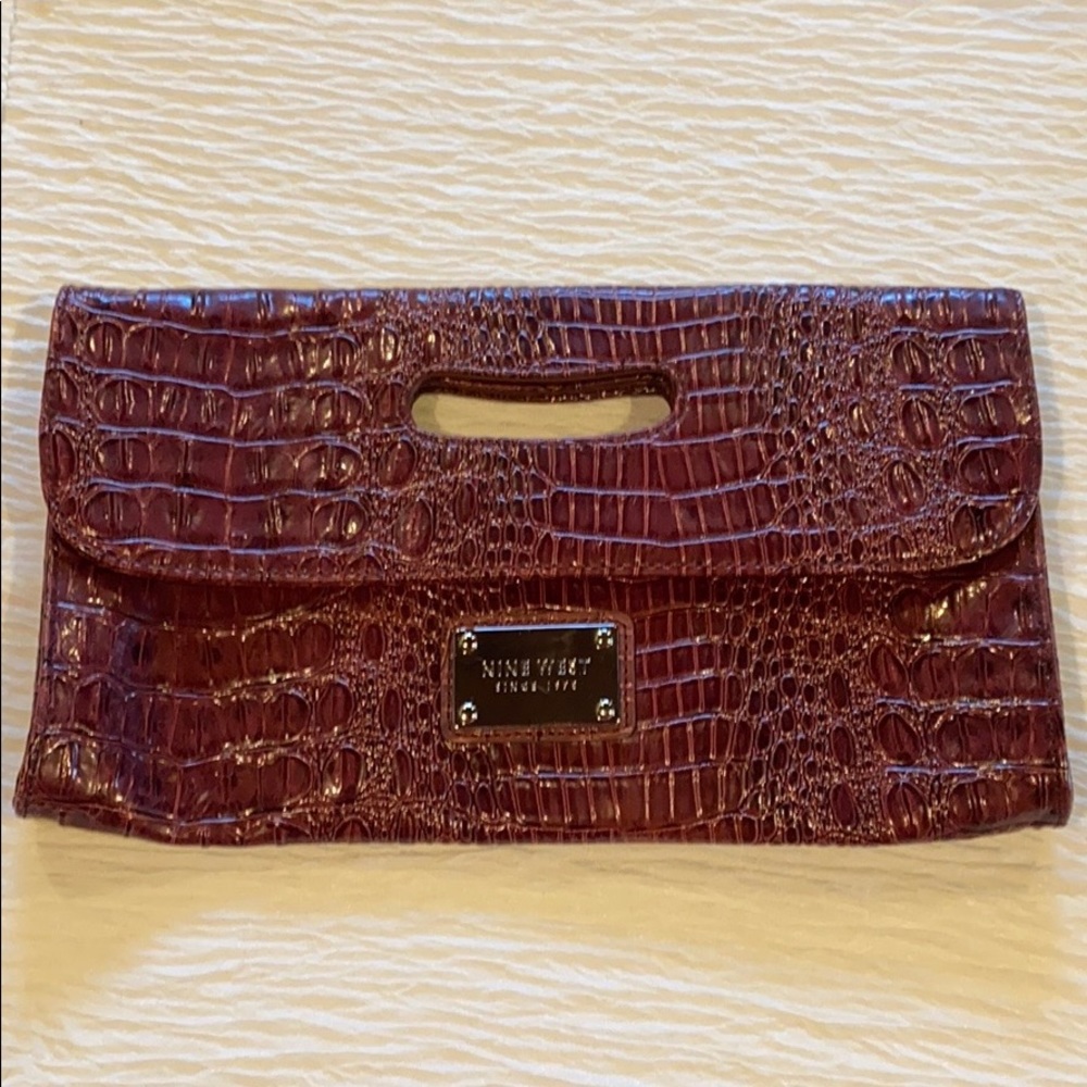 Nine West crocodile clutch bag